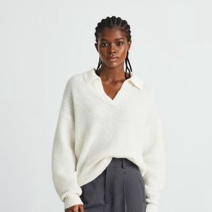 Everlane Alpaca Waffle-Stitch Polo. Size xs